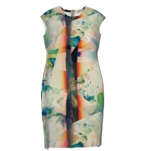 NWT Zara Collection Watercolor Bodycon Sheath Dress - Multicolor - Medium
